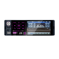 1-DIN 4.1" bilradio med Bluetooth, USB og bakkamerasupport, 4,1" kapacitiv touchskærm.