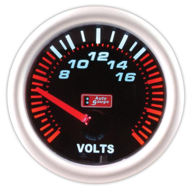 Voltmeter svart 2 tommer Auto Gauge