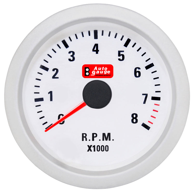 Turteller hvit 2 tommer Auto Gauge