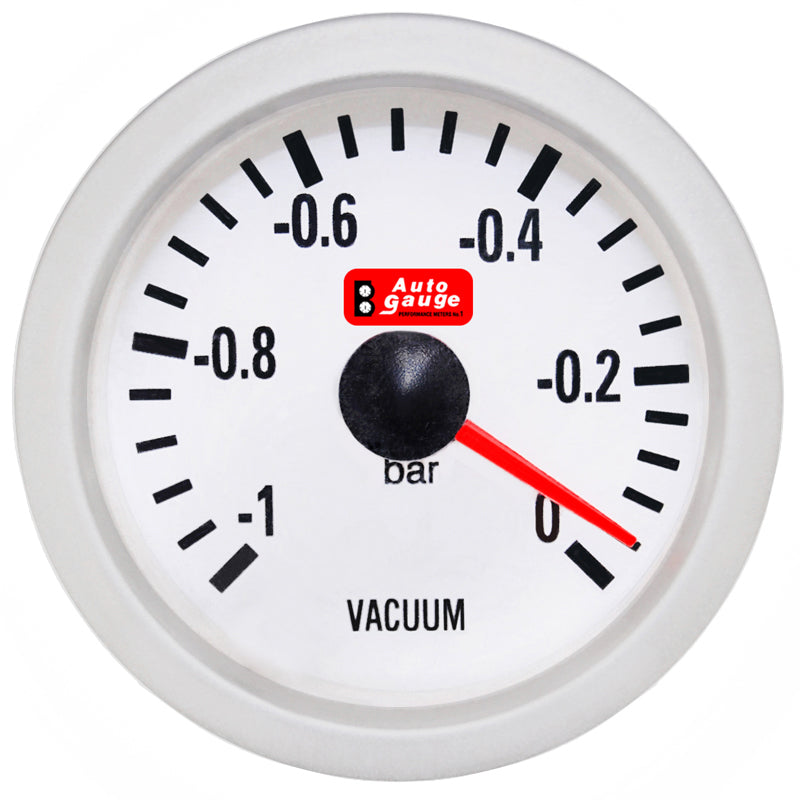 Vakuummåler hvit 2" Auto Gauge
