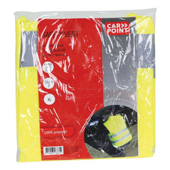 Refleksvest voksen – gul sikkerhedsvest fra Carpoint, pakket i plast, størrelse XL, høj synlighed vester.