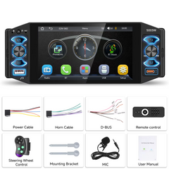 1 DIN 5" berøringsskjerm med trådløs Apple CarPlay og Android Auto 
