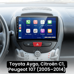 107, C1, Aygo 2005-2014 - 10,1" radio med Apple CarPlay og Android Auto 