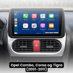 Opel Combo/Corsa/Tigra 2001-2011 – 9" autoradio med Apple CarPlay og Android Auto 