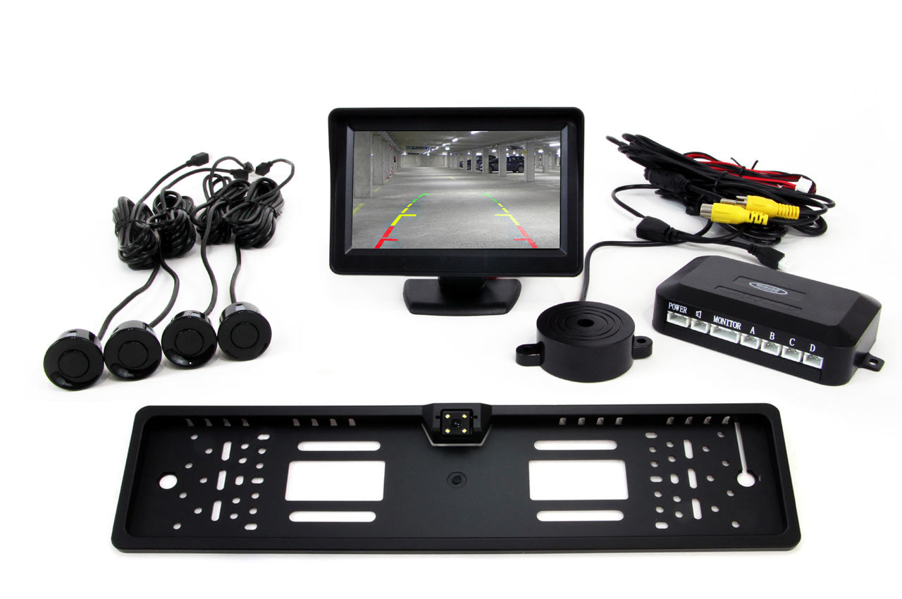 Parkeringsassistent med 4,3-tommers TFT-display og kamera