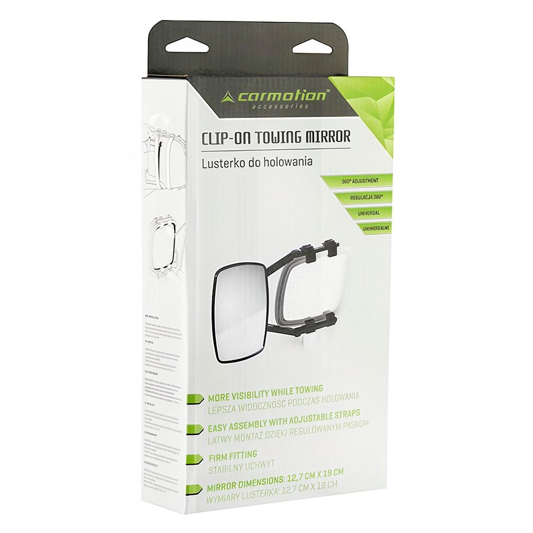 Ekstra sidespeil med justerbare armer og gummiklemmer