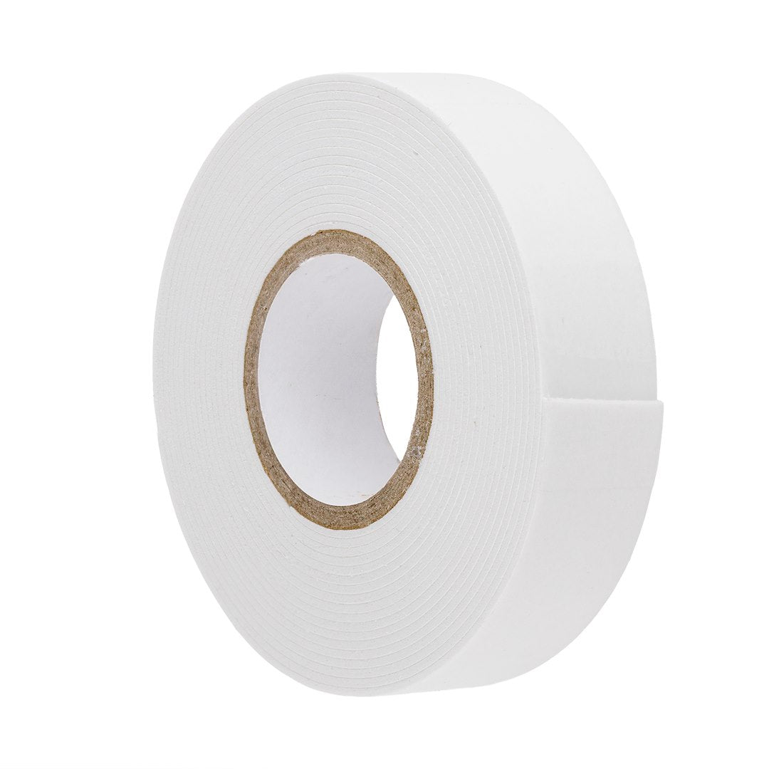 Dobbelsidig skumtape 1 mm x 19 mm x 3 m i hvit