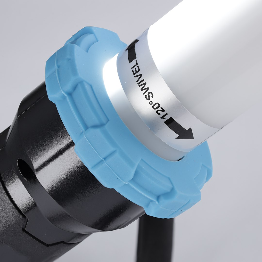 Underhood LED-arbeidslampe med gummibelagte klips