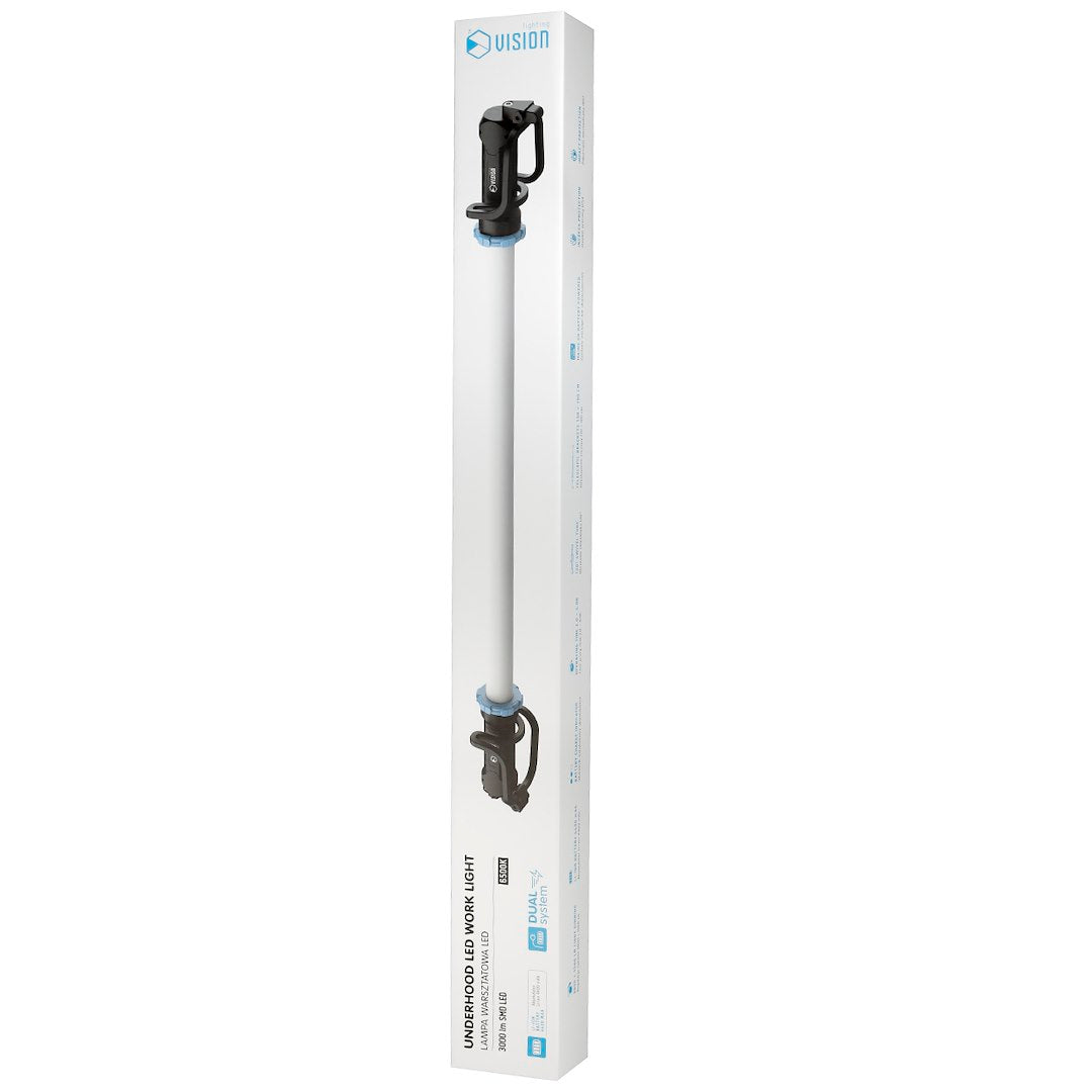 Verkstedslampe med justerbar klipsavstand 130 til 190 cm