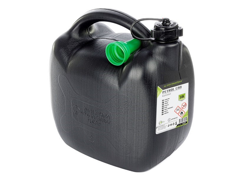 Oval bensinkanne i plast 10 l fra CARMOTION i svart