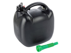 Bensinkanne i plast 10 l oval svart med lokk