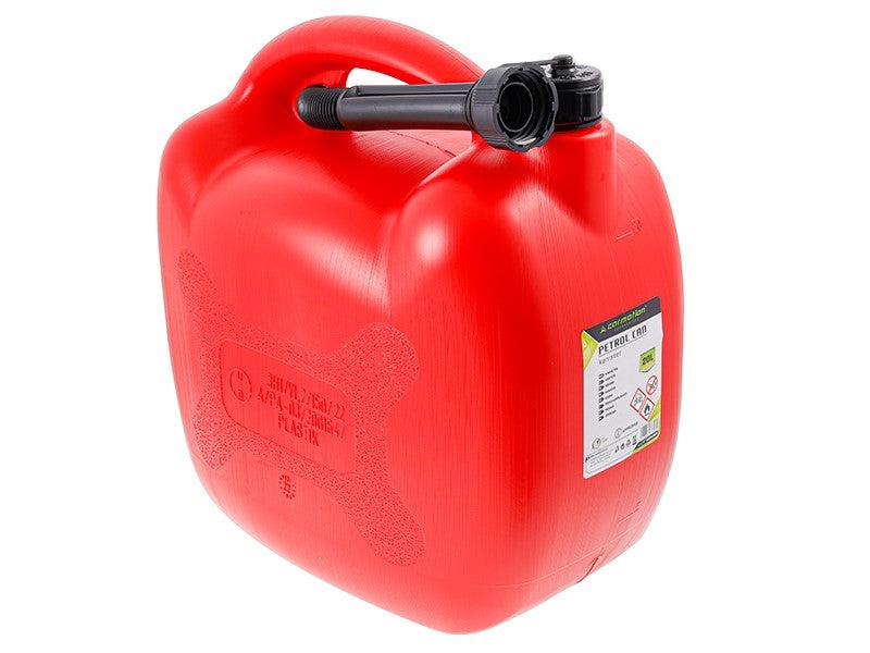Oval rød bensinkanne i plast på 20 liter fra CARMOTION