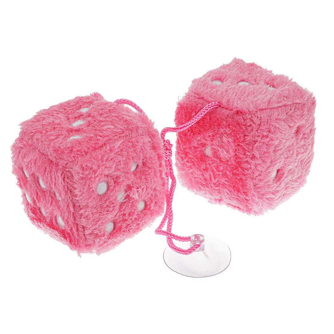 Plysjterninger til bil 60x60 mm i rosa