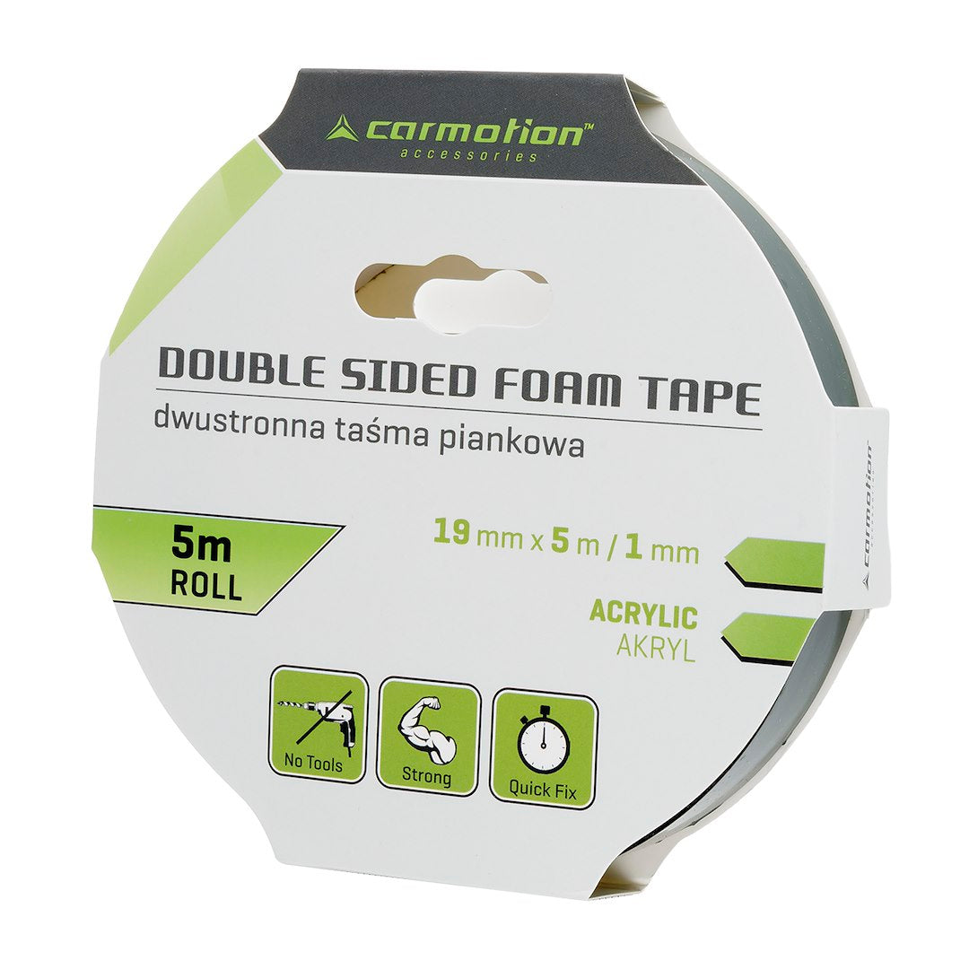 Monteringstape i akrylskum, 19 mm bred og 5 m lang