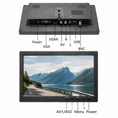 10,1" HD LCD-skjerm – miniskjerm til bil, TV og datamaskin 