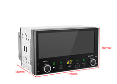 2DIN touchskjermradio 6,86" – trådløs Apple CarPlay & Android Auto (Universal) 