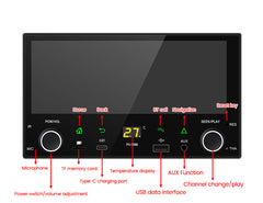 2DIN touchskjermradio 6,86" – trådløs Apple CarPlay & Android Auto (Universal) 