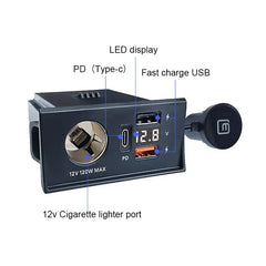 Toyota Camry 2007-2018 USB- og USB-C-hurtiglader til sigarettenner 
