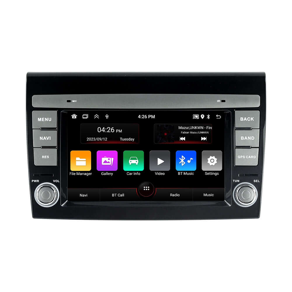 Fiat Bravo 07-14 – 7" Radio m. Apple CarPlay og Android Auto featuring touchscreen interface.