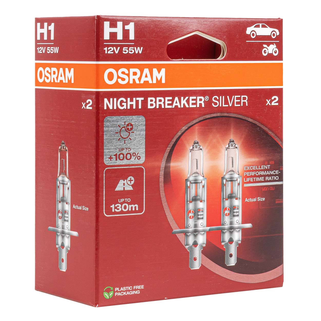 Osram H1 NIGHT BREAKER SILVER halogenpære 12 V 55 W