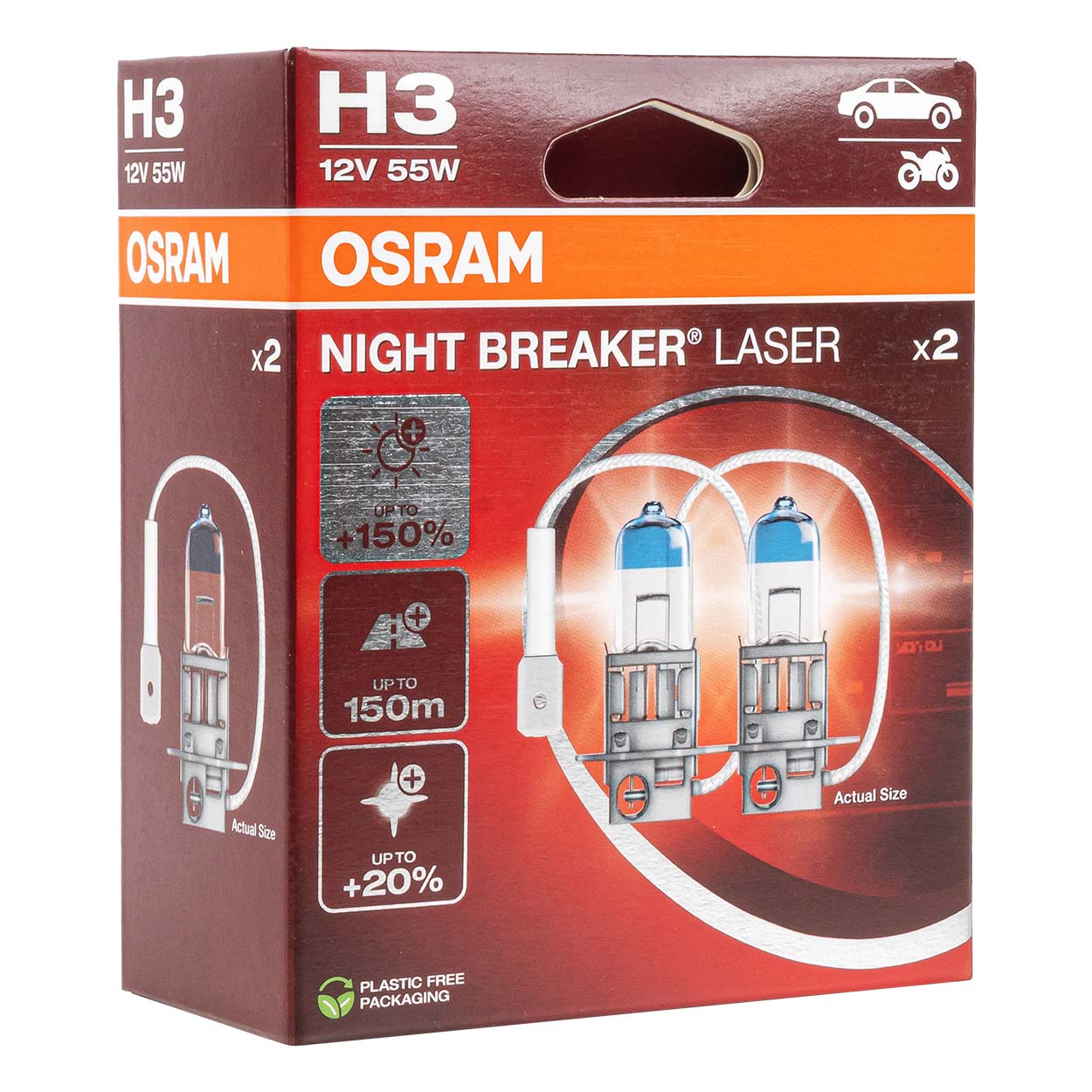 Osram H3 NIGHT BREAKER LASER halogenpære 12 V 55 W
