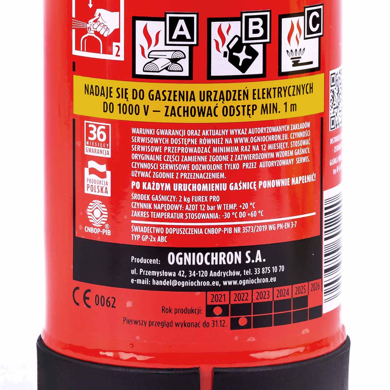 ABC-pulverslukker for faste materialer, væsker og gasser