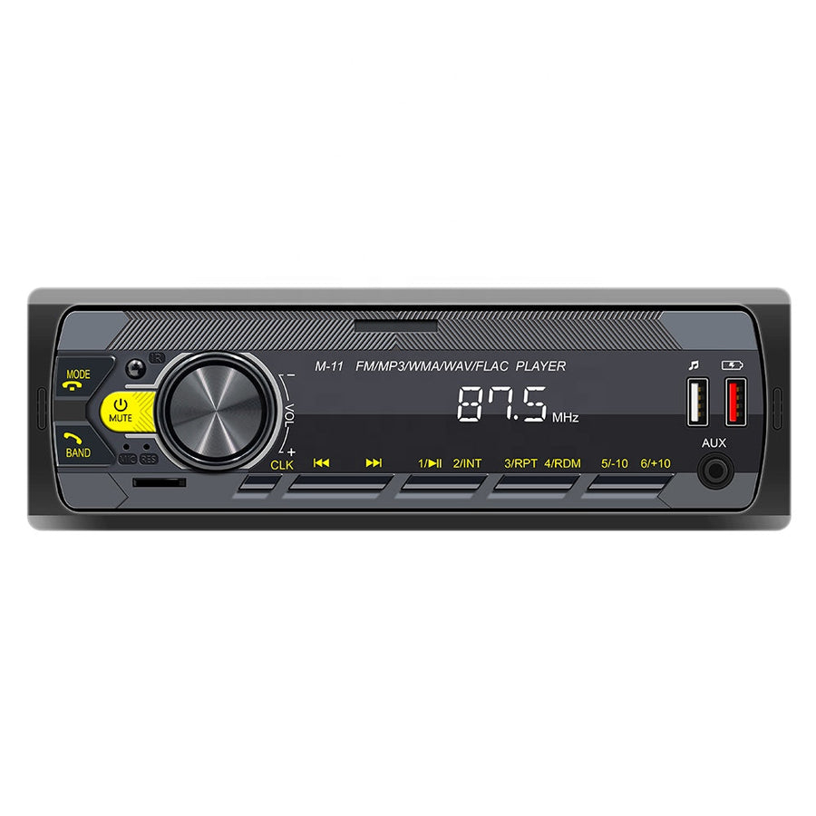 1-DIN radio med Bluetooth, FM og USB