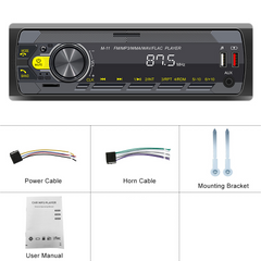 Universel 1-DIN radio m. Bluetooth, FM & USB – MP3 Afspiller med LED Display