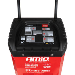 AMiO batterilader med starthjelp 12/24 V – 40 A / 300 A 