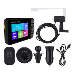 DAB+ Adapter med 2,4" Farve LCD m. Bluetooth, FM Transmitter og AUX - digital radio til bil med tilbehør.