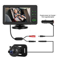 Babykamera til bil med 4,3" HD-skjerm og nattsyn 