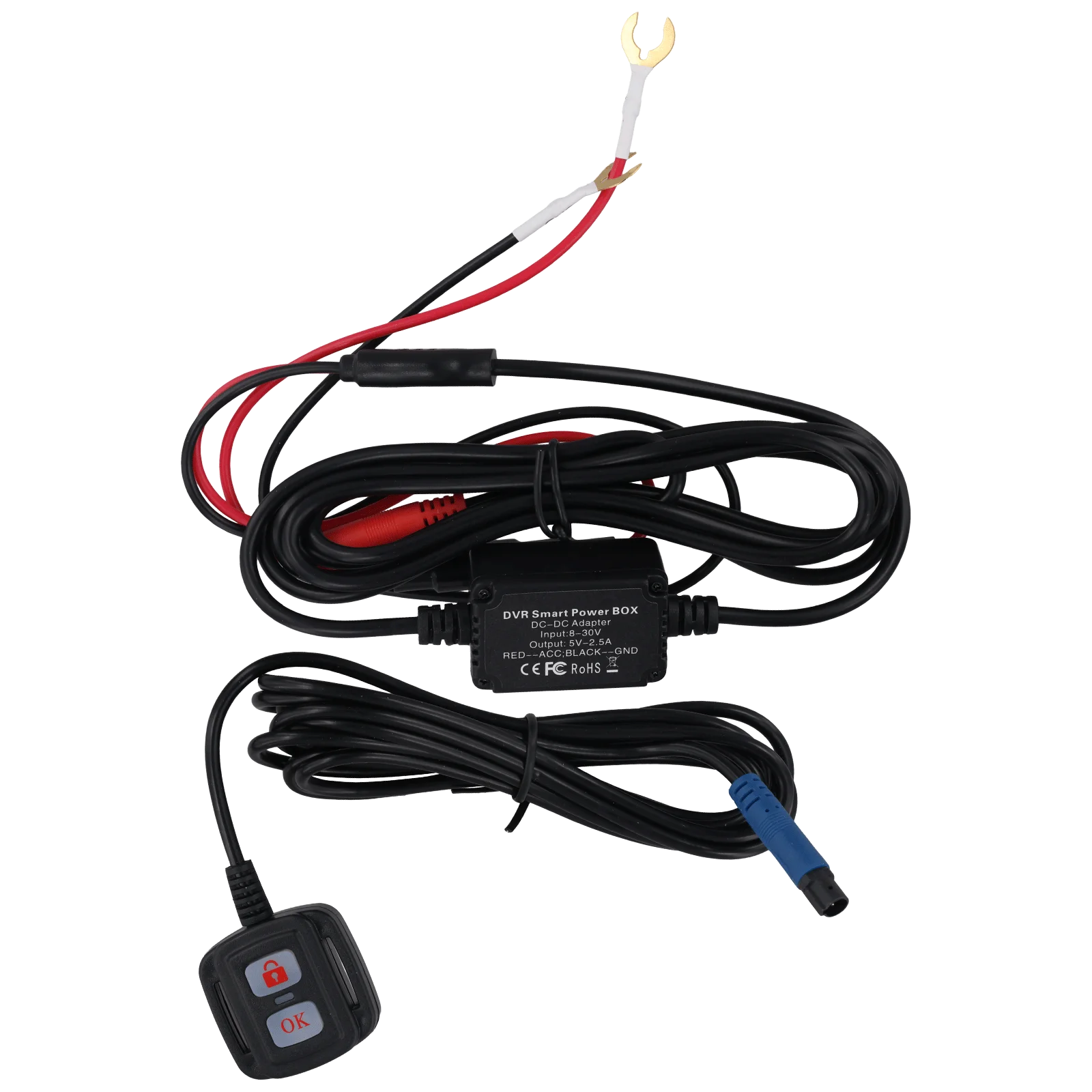 Motorcykel dashcam 2” med for- og bagkamera 1080P ledning og kontrolbox til installation