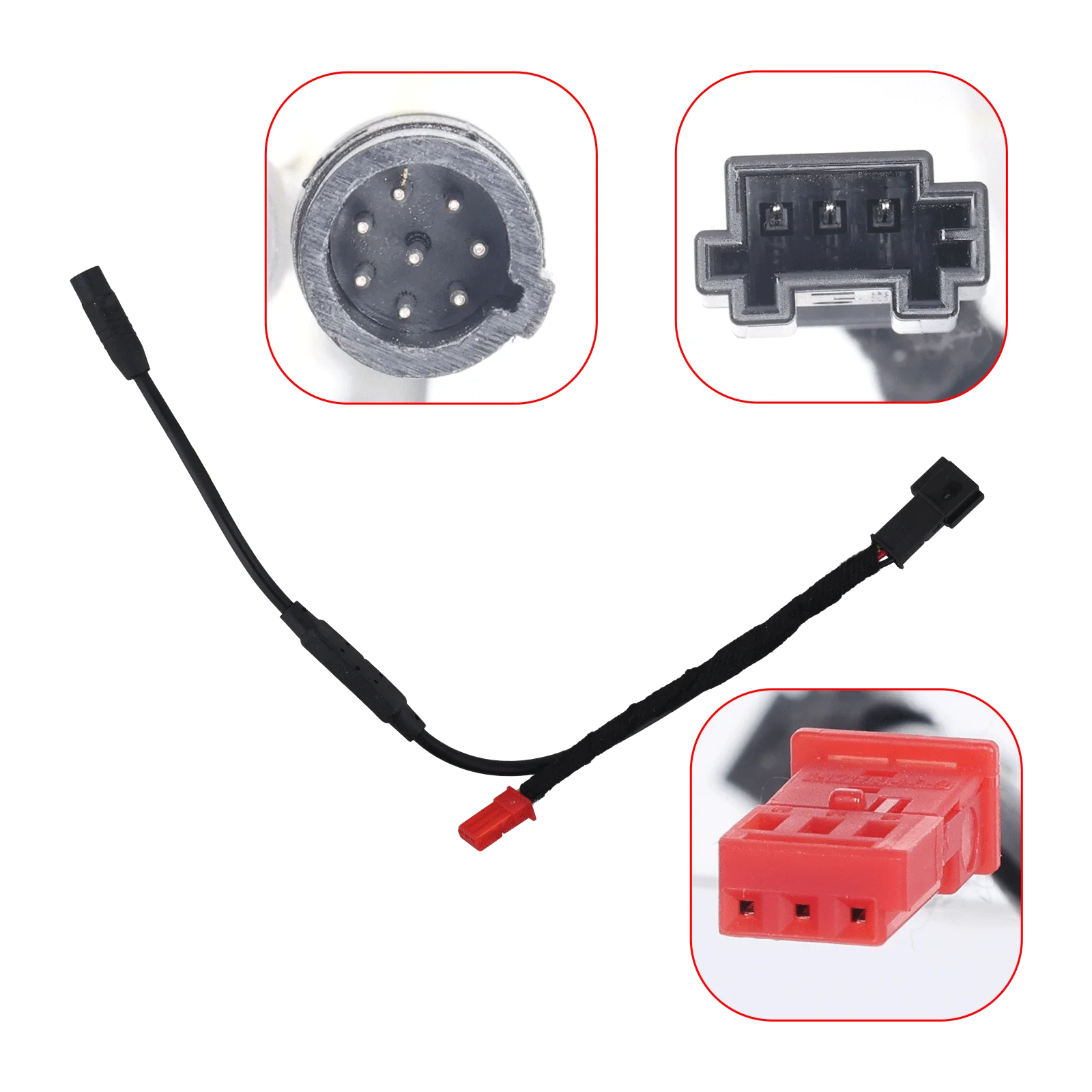 BMW X3 dashcam 2018-2024 4K OEM-look wiring harness with connectors for custom installation.