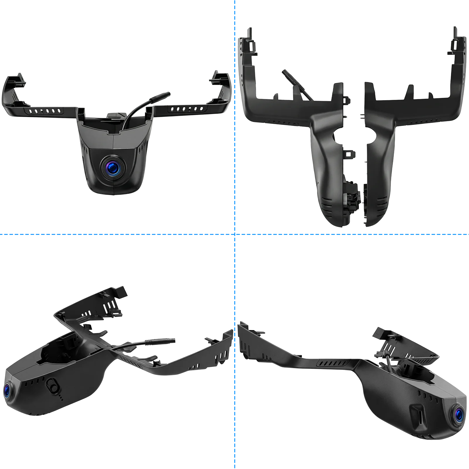 BMW X3 dashcam 2018-2024 4K OEM-look, front and rear view of compact dashcam for seamless integration.