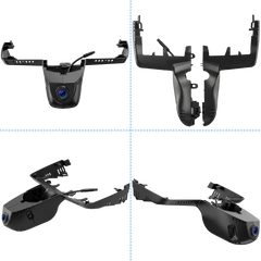 BMW X3 dashcam 2018-2024 4K OEM-look, front and rear view of compact dashcam for seamless integration.