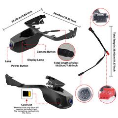 BMW X3 dashcam 2018-2024 4K OEM-look detailed image showing camera features and dimensions