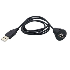 USB-forlengelseskabel til bilradio – USB hann til hunn med panelmontering 
