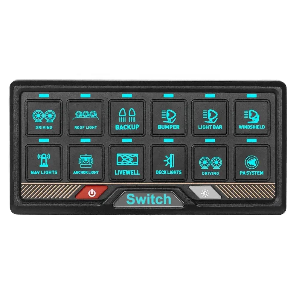 RGB 12-knappers bryterpanel med touchbetjening – 12V / 24V styrepanel 