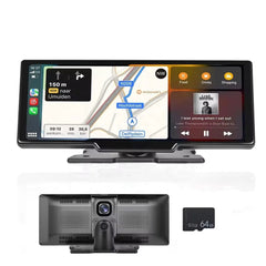 9,3" Apple CarPlay-skjerm med innebygd dashcam og 64 GB SD-kort 