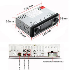 1 DIN bilradio med Bluetooth, USB og retrodesign – MP3-spiller 