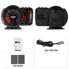 3,5" Head-Up Display (HUD) for bil – digitalt speedometer med OBD2 