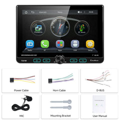1 DIN bilradio med 7" justerbar berøringsskjerm – Apple CarPlay & Android Auto 