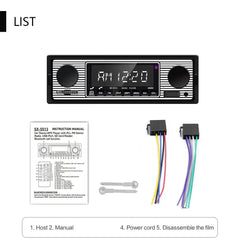 1 DIN bilradio med Bluetooth, USB og retrodesign – MP3-spiller 