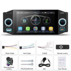 1-DIN bilradio 5" med Apple CarPlay & Android Auto (trådløs) – Bluetooth, FM, USB 