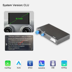Trådløs Apple CarPlay & Android Auto til Audi A3 og Q2 (2012–2020) – Original skærm, systeminformation og enhed