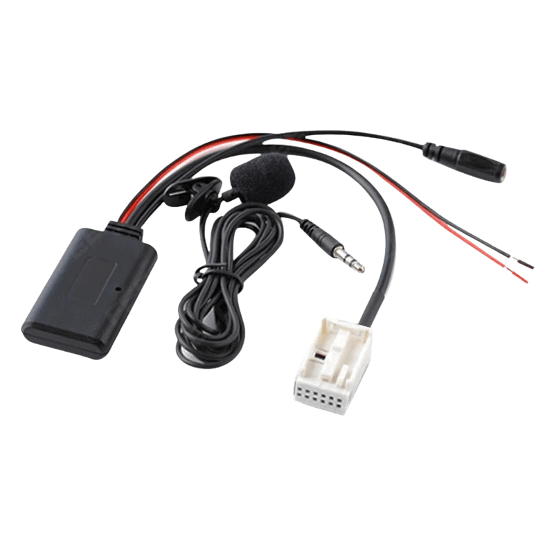 Bluetooth Adapter – BMW 3 Serie (E90/E91/E92/E93) med mikrofon og tilslutningskabler.