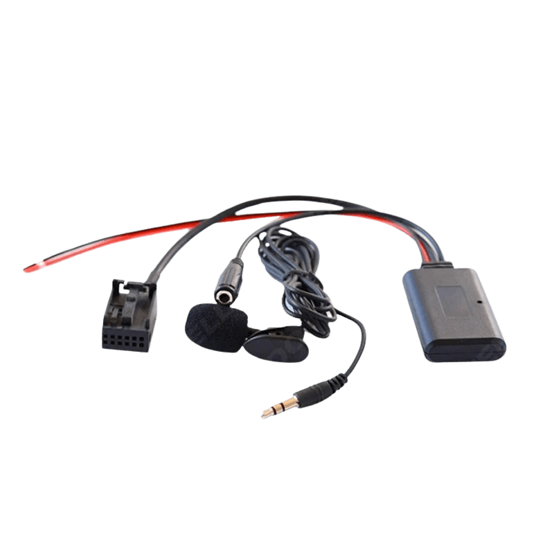 Bluetooth Adapter – Ford (Focus, C-Max, Mondeo, S-MAX, Connect, Transit og Fiesta) with wiring and accessories.