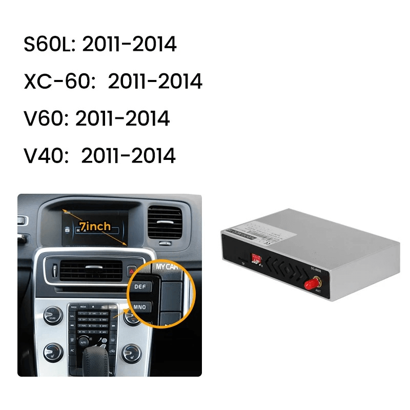 Trådløs Apple CarPlay & Android Auto modul – Volvo S60/XC60/V40/V60 11-18 enhed til 7” skærm